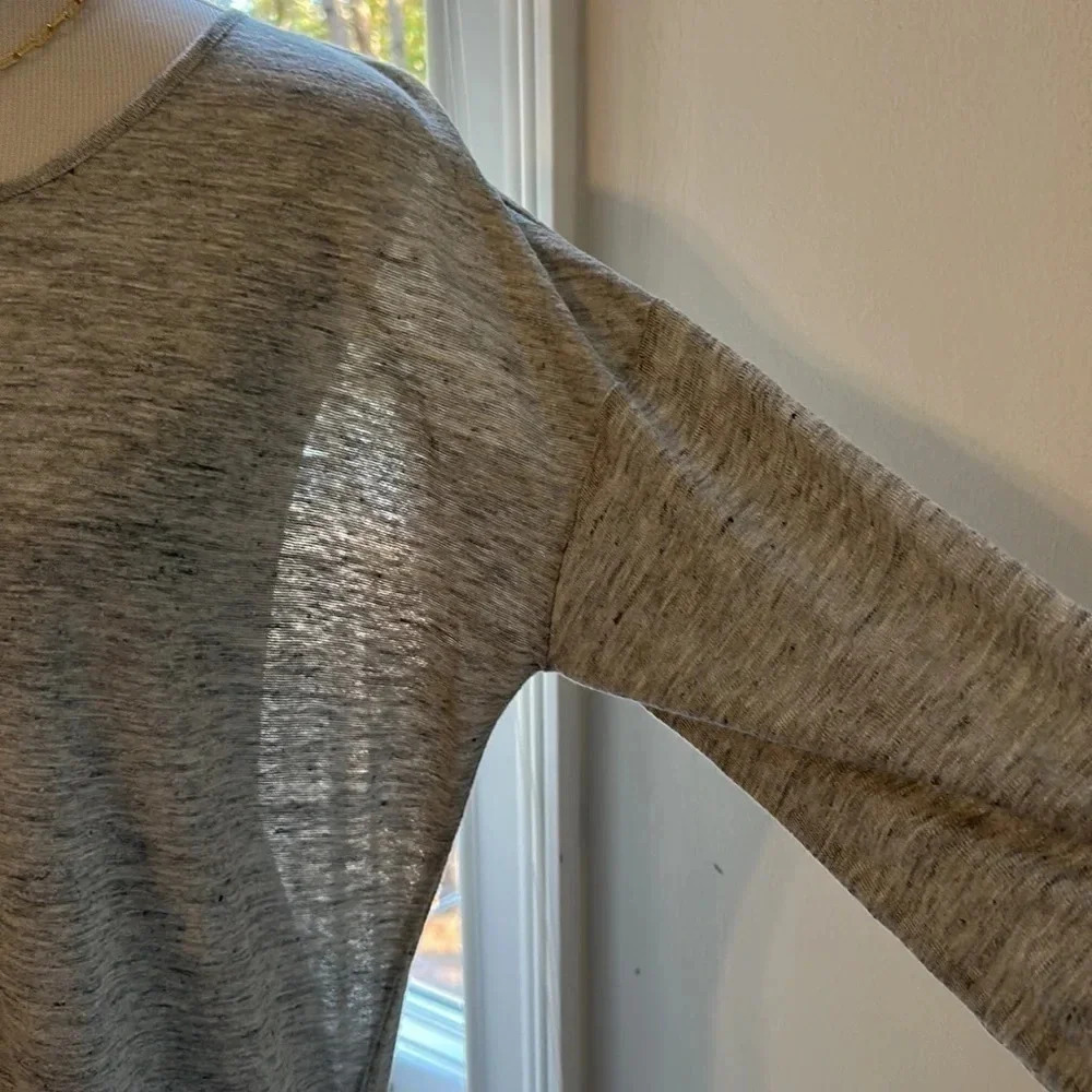 Vince 100% Linen Drop Shoulder LS Top, Size Small, Like New - Picture 3 of 9